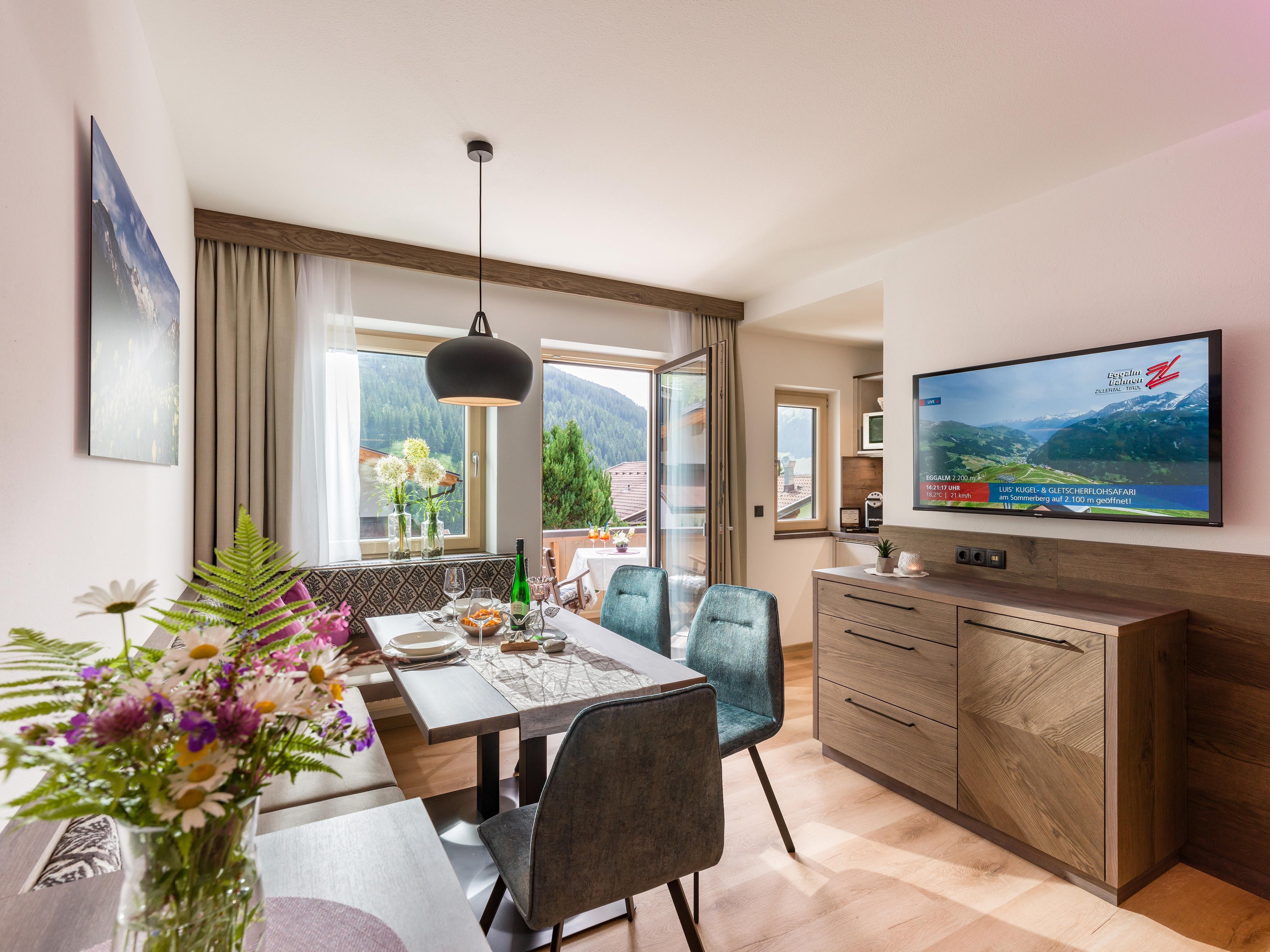 Schöne Aussicht, Apartments - App. Olperer, 1 Schlafzimmer, mit Balkon