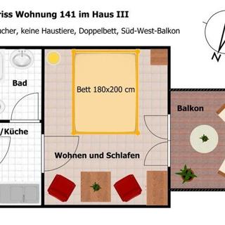 Parkresidenz Dierhagen-Strand - 1-Raum App ca. 21m² (S1) - Dierhagen